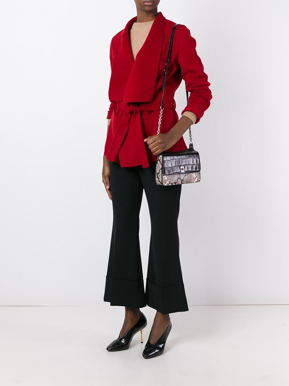 snakeskin print shoulder bag