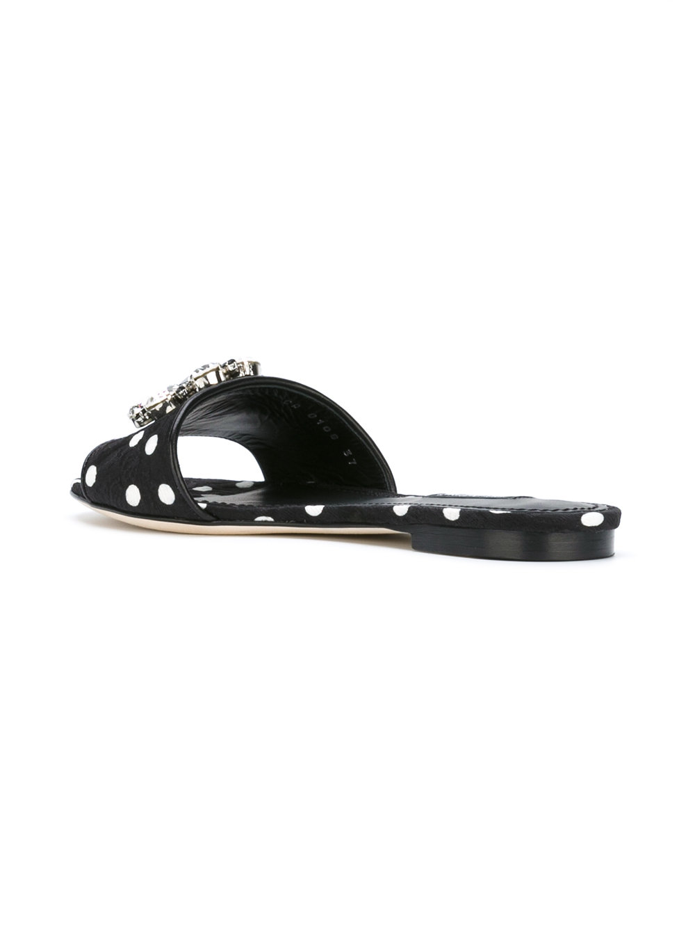 polka dot embellished flip flops