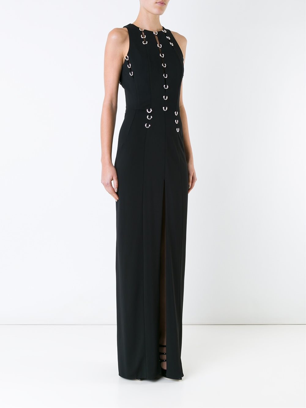eyelet slit dress