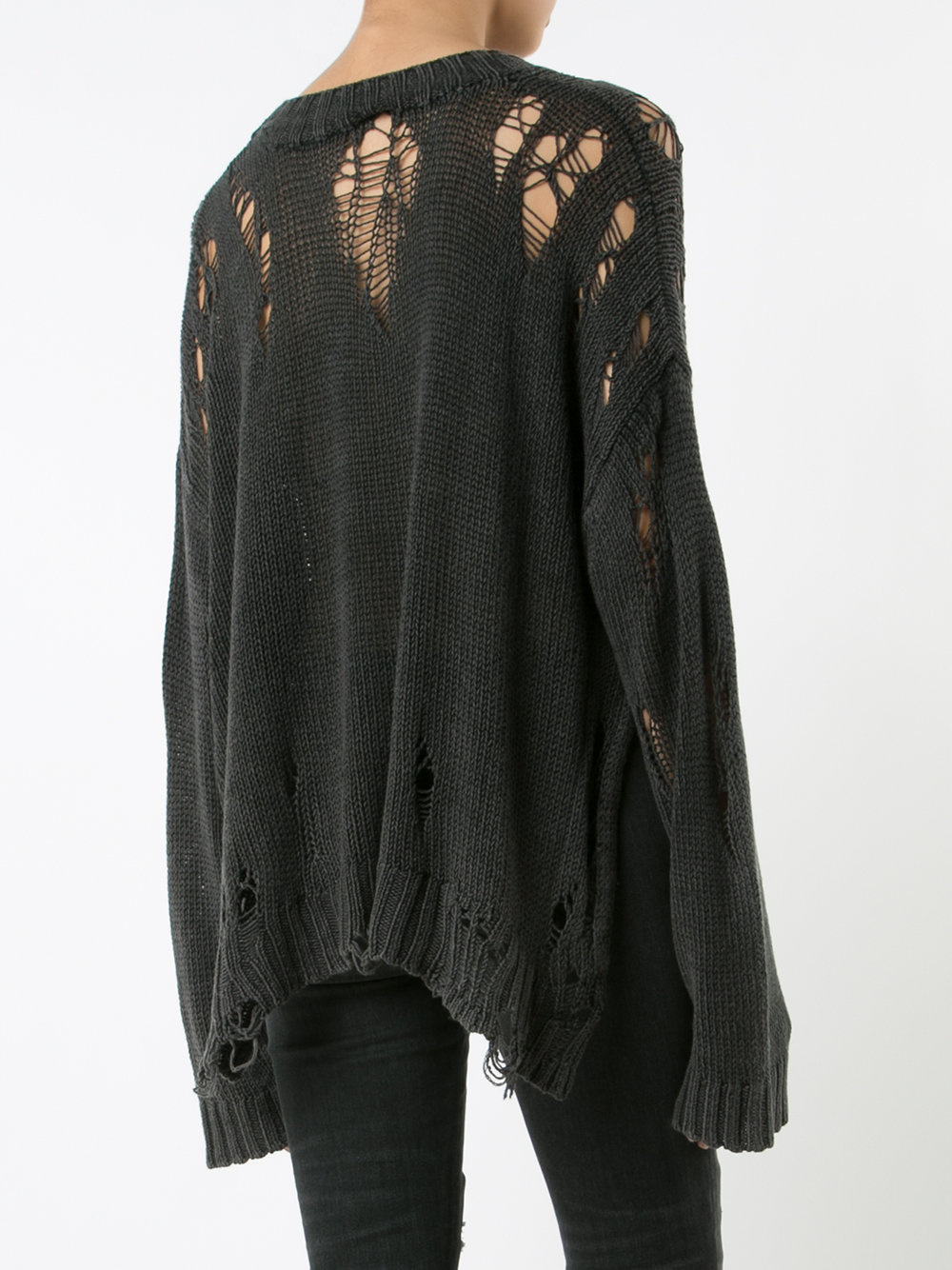 knit distressed crop top