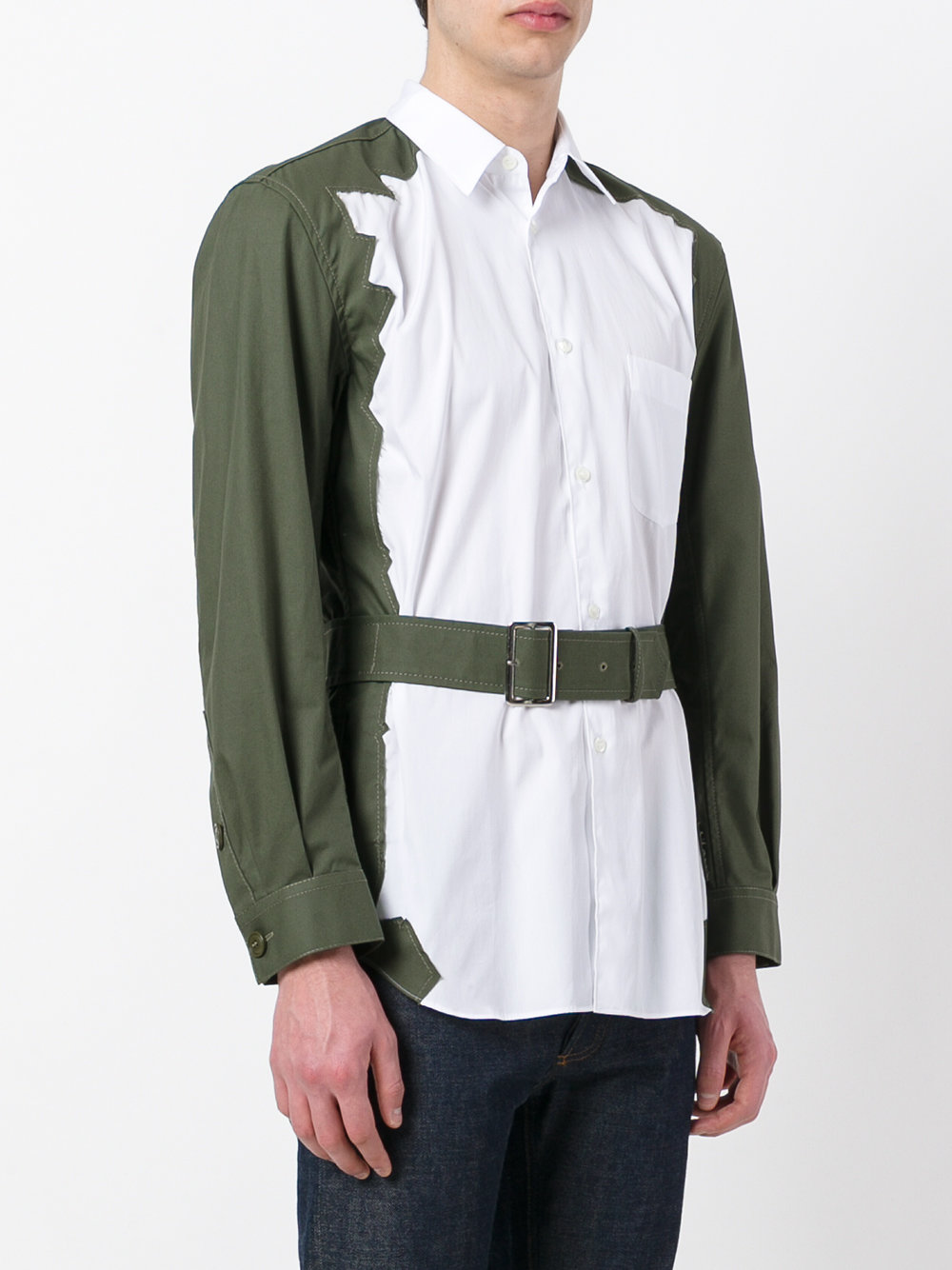 belted contrast shirt 