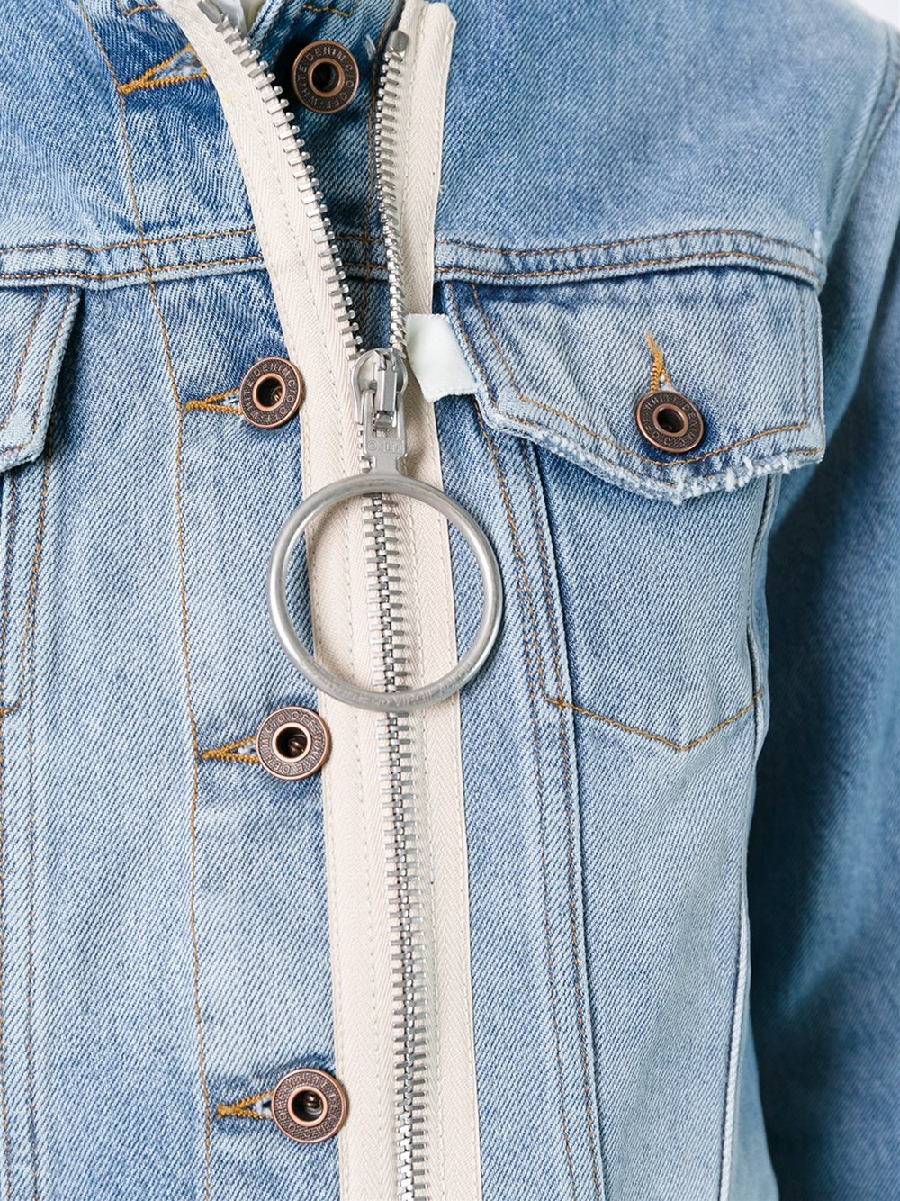 zipped denim jacket