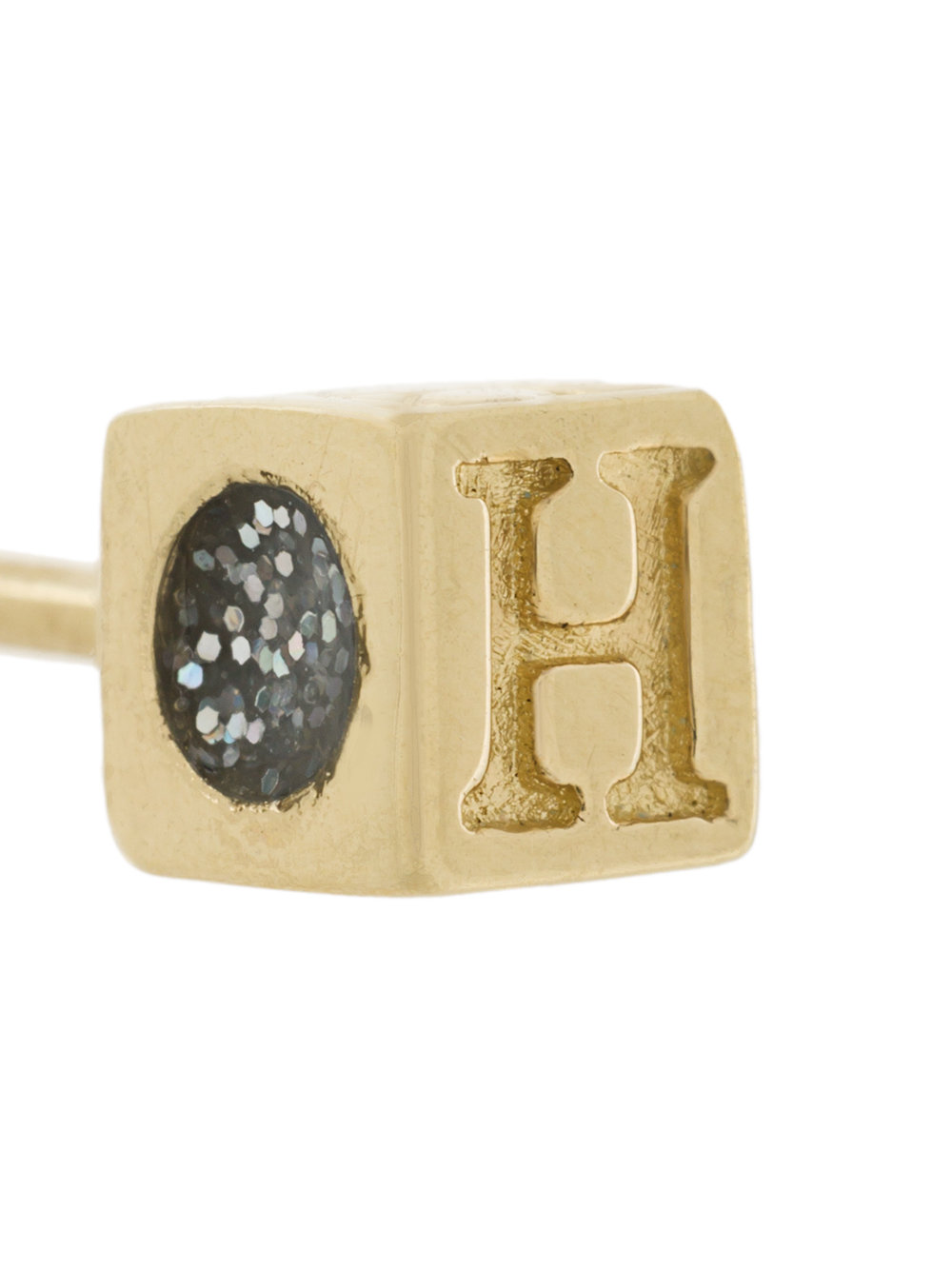 'H' initial stud earring