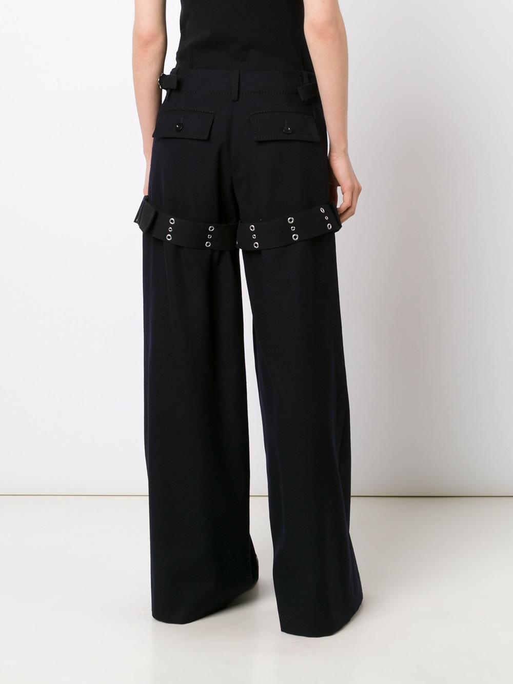 buckle strap palazzo pants