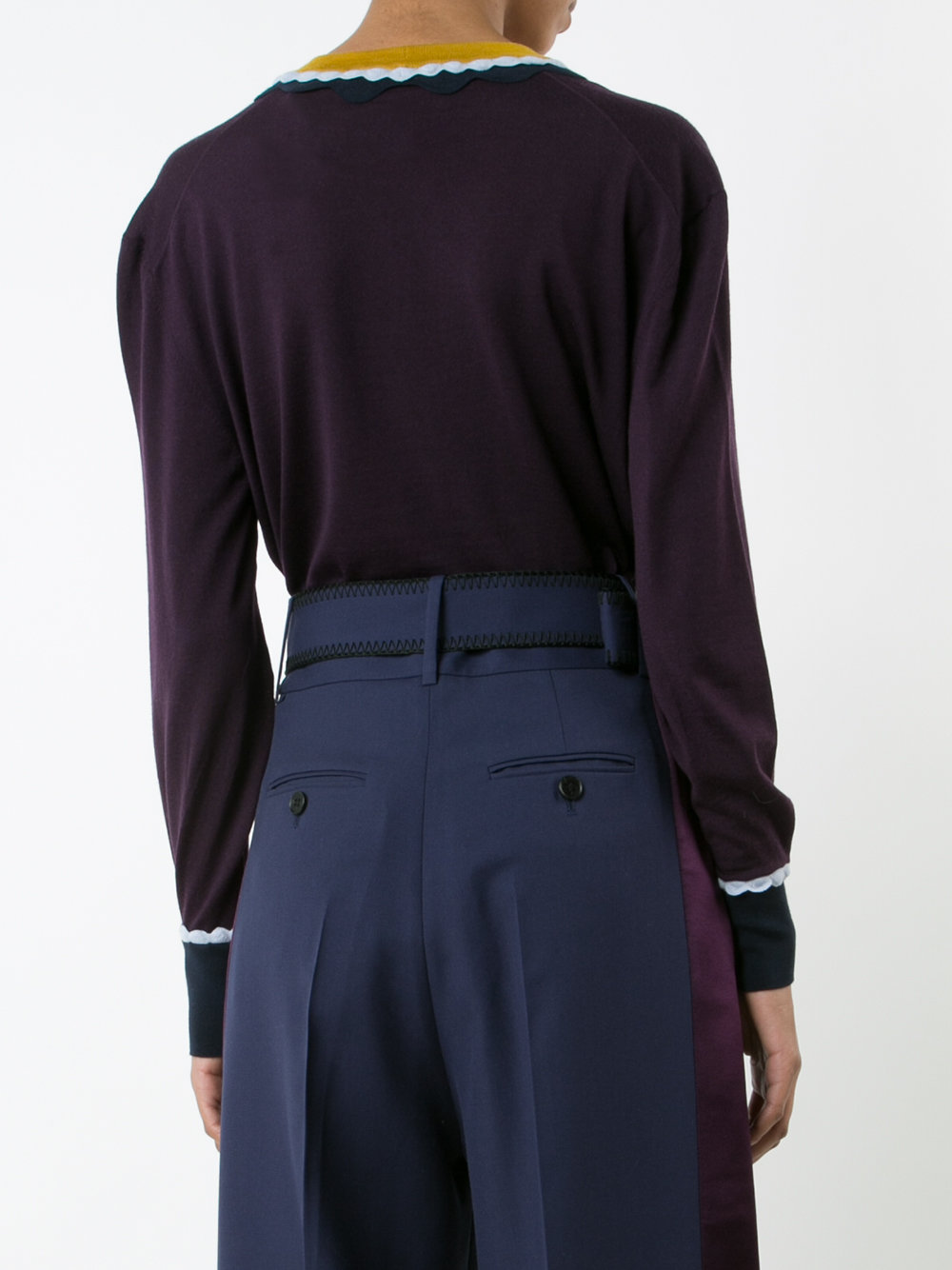 ROKSANDA KB090 BURG/NVY ??? Leather/Fur/Exotic Skins->Astrakhan