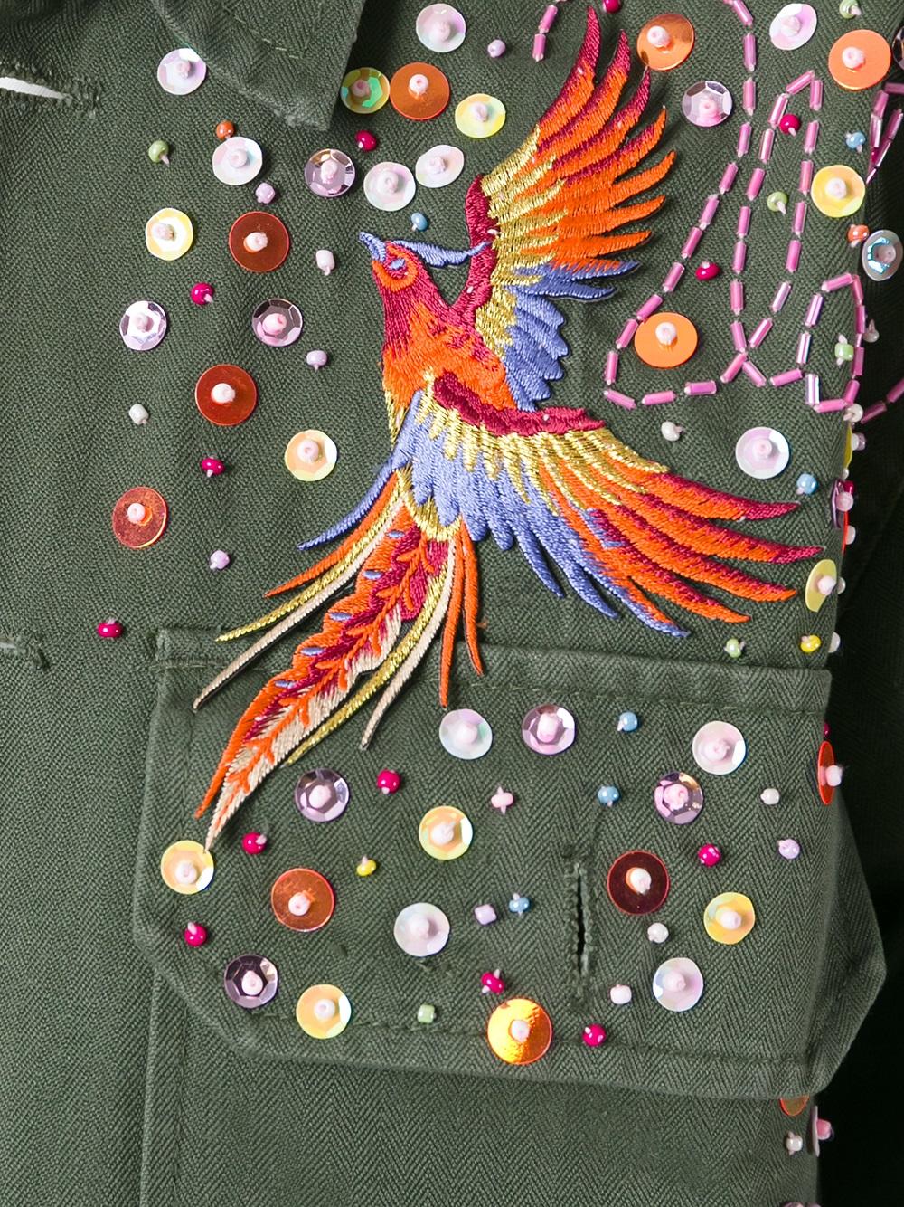 bird embroidered jacket