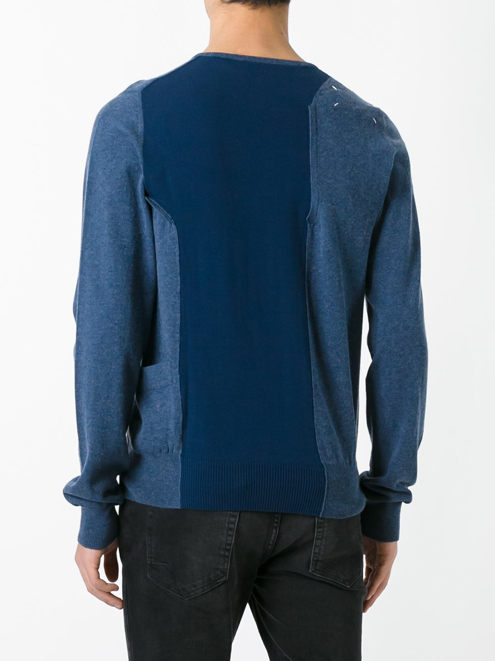 side button crew neck sweater