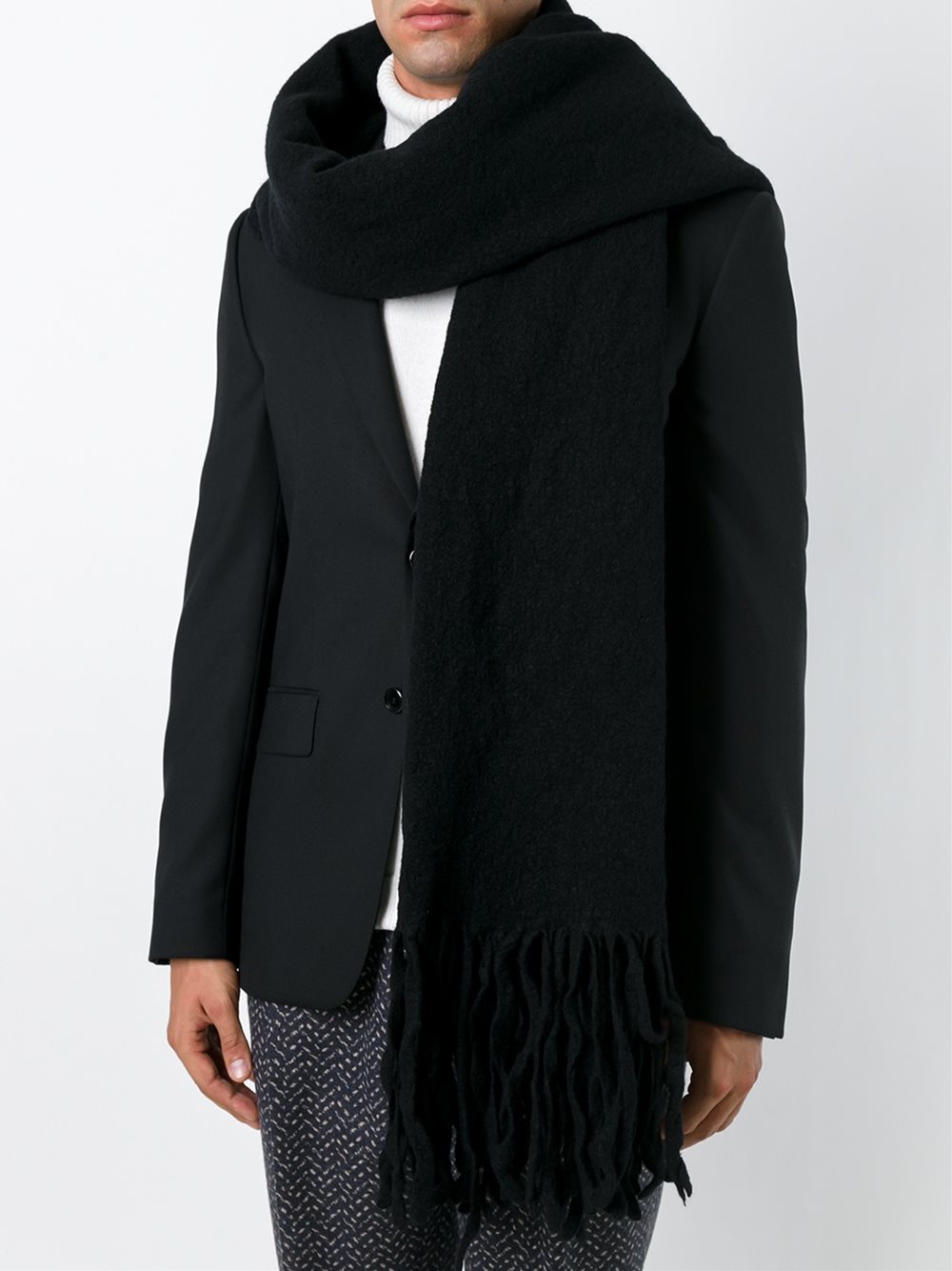 fringed woven scarf