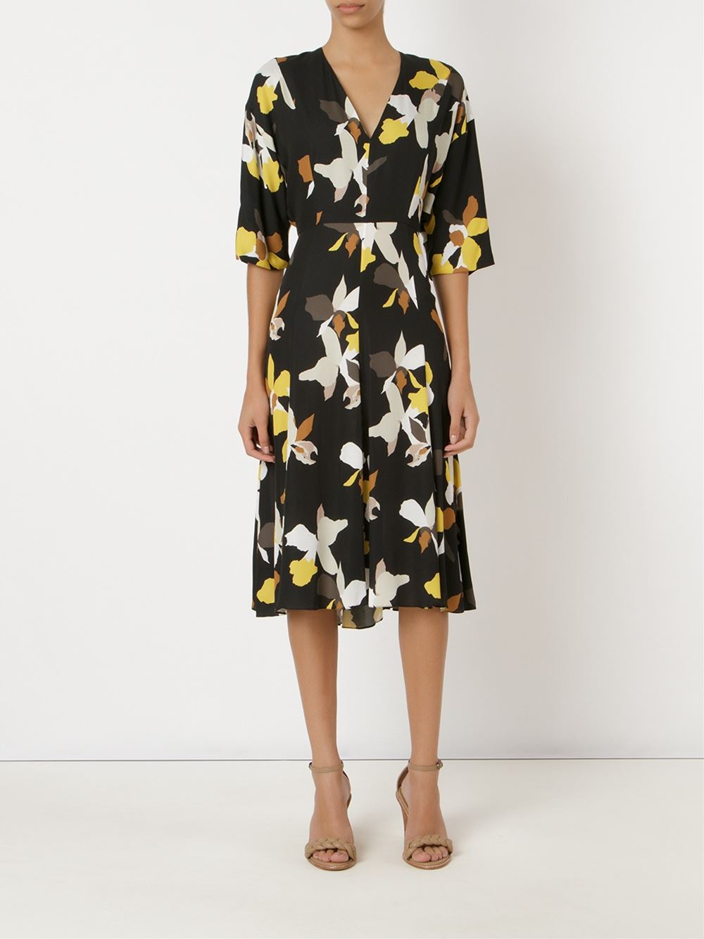 midi panelled floral dress