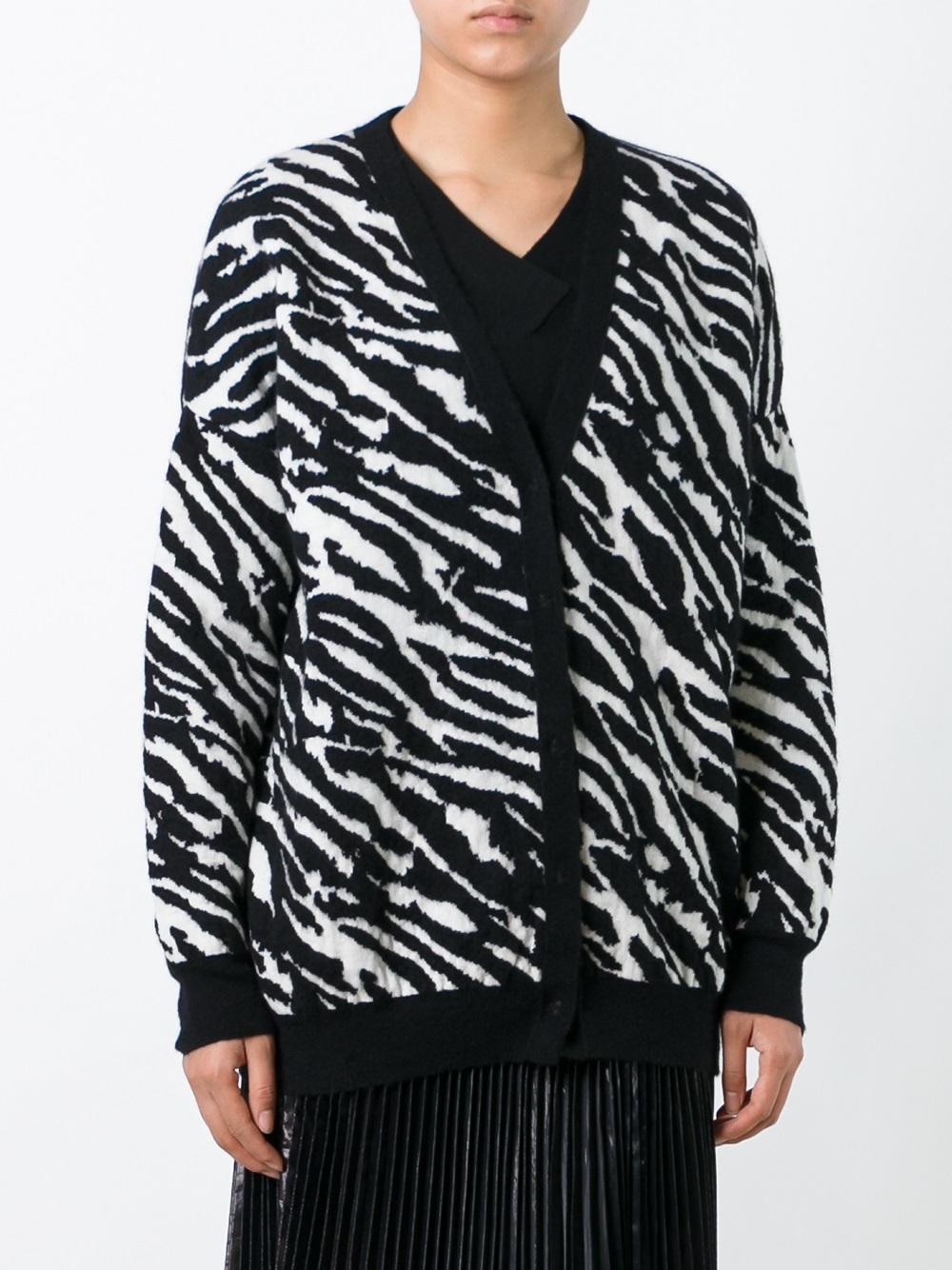 zebra pattern cardigan