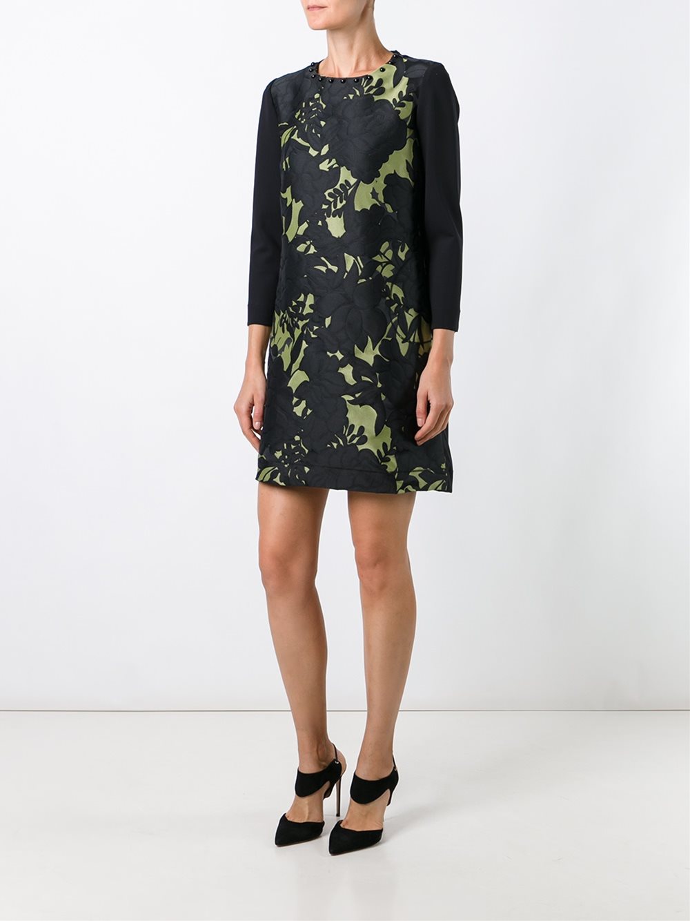 contrast sleeve dress
