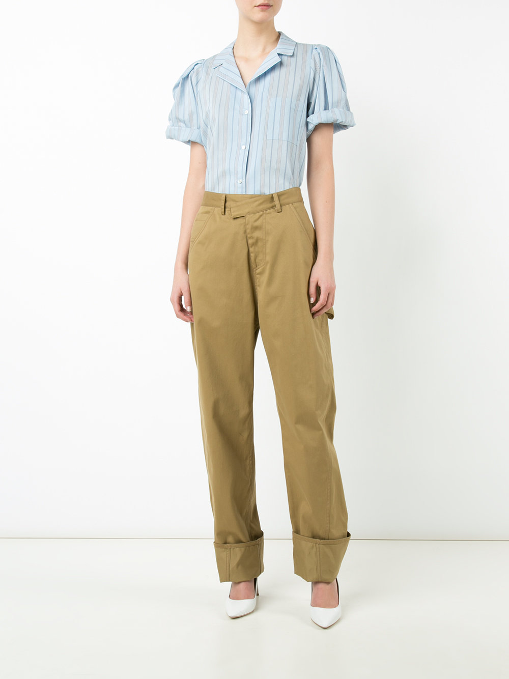 folded hem straight trousers