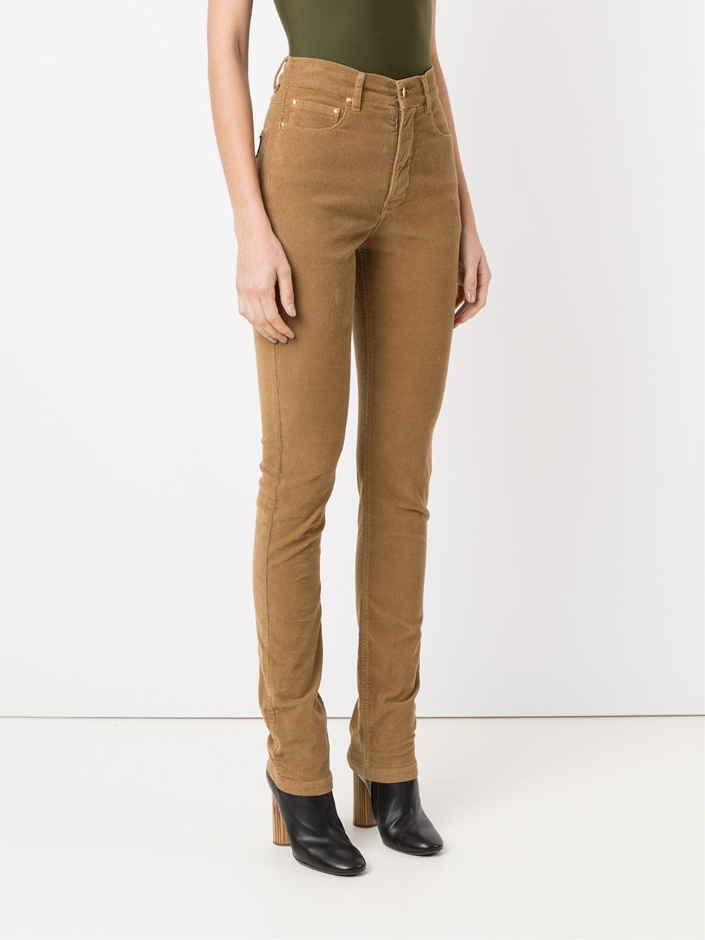 high waisted velvet skinny trousers