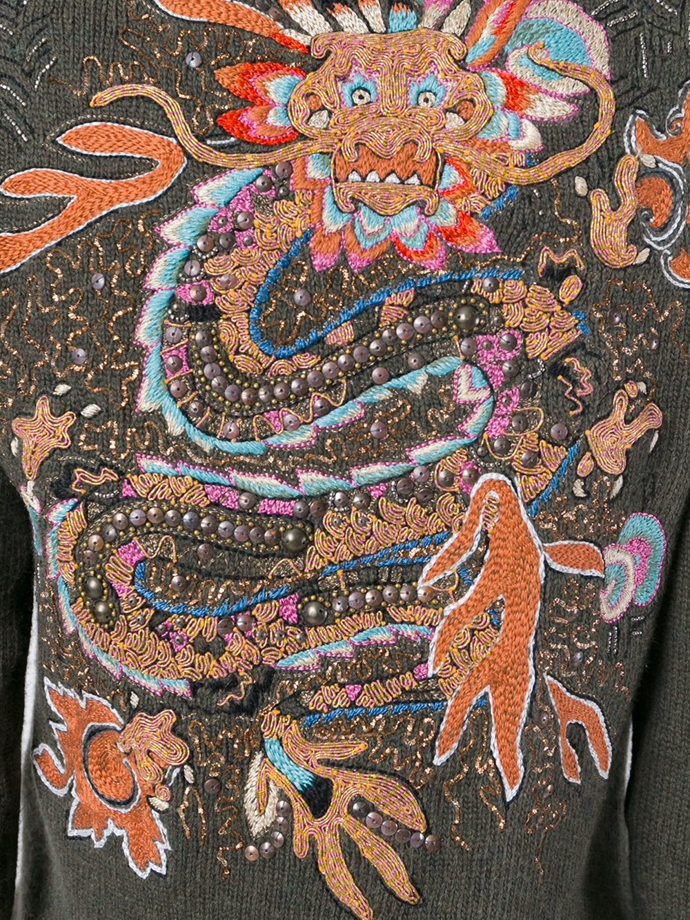 embroidered dragon jumper 