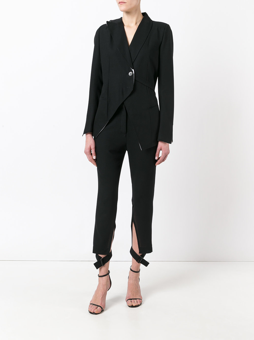 slit cropped trousers