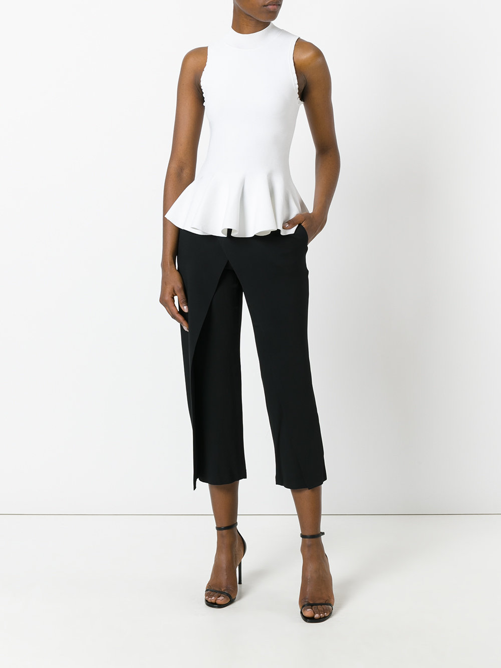 cropped high waisted trousers