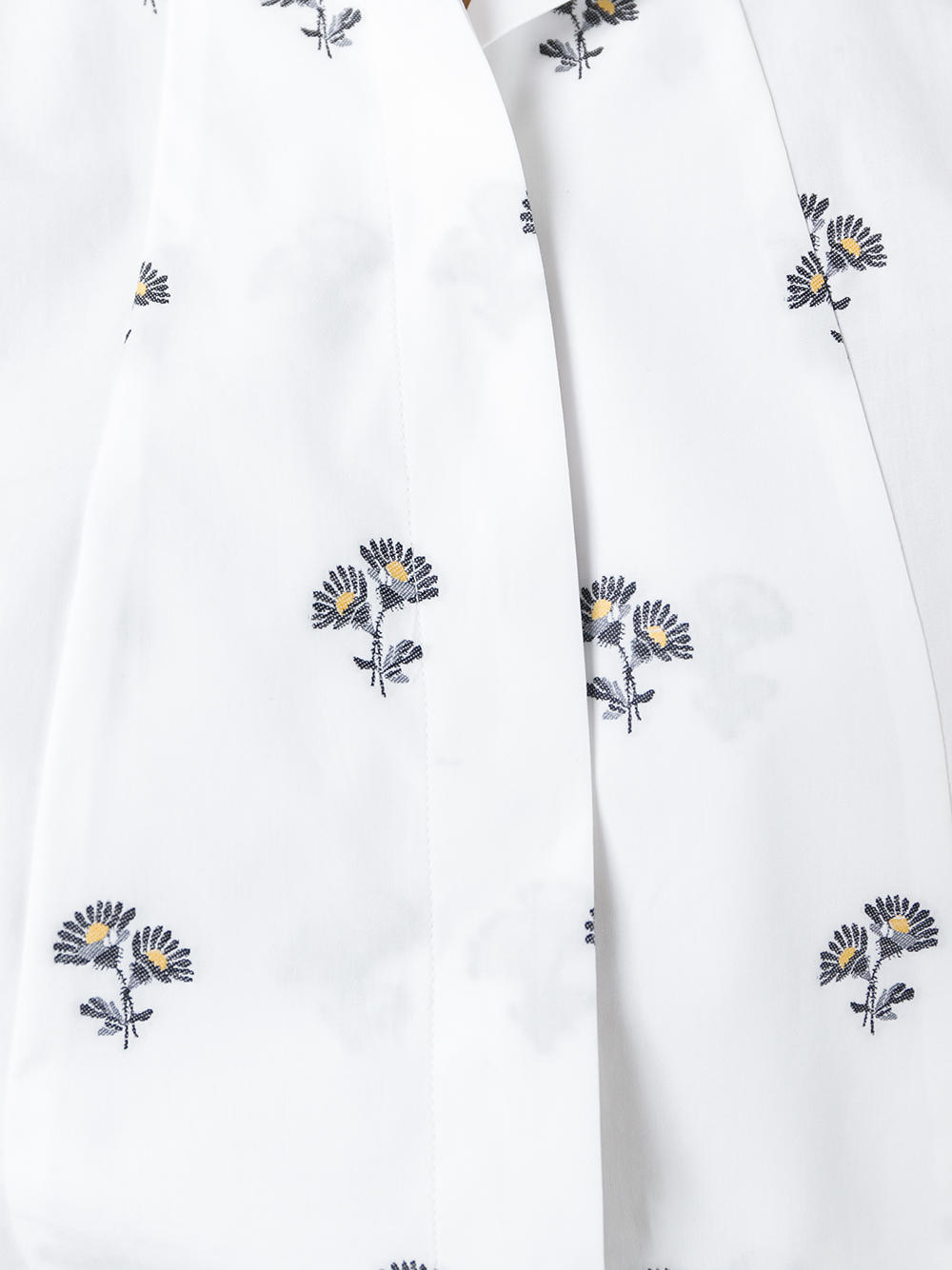 cropped daisy print shirt