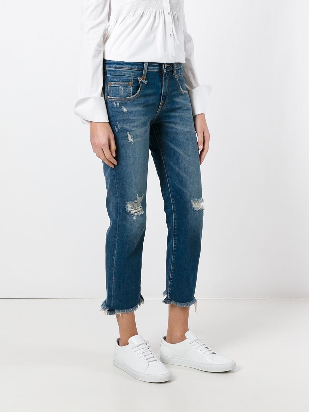 raw hem cropped jeans