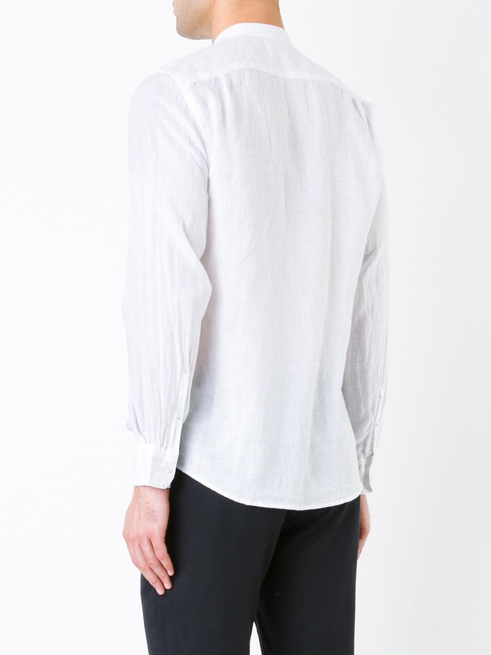 band collar shirt