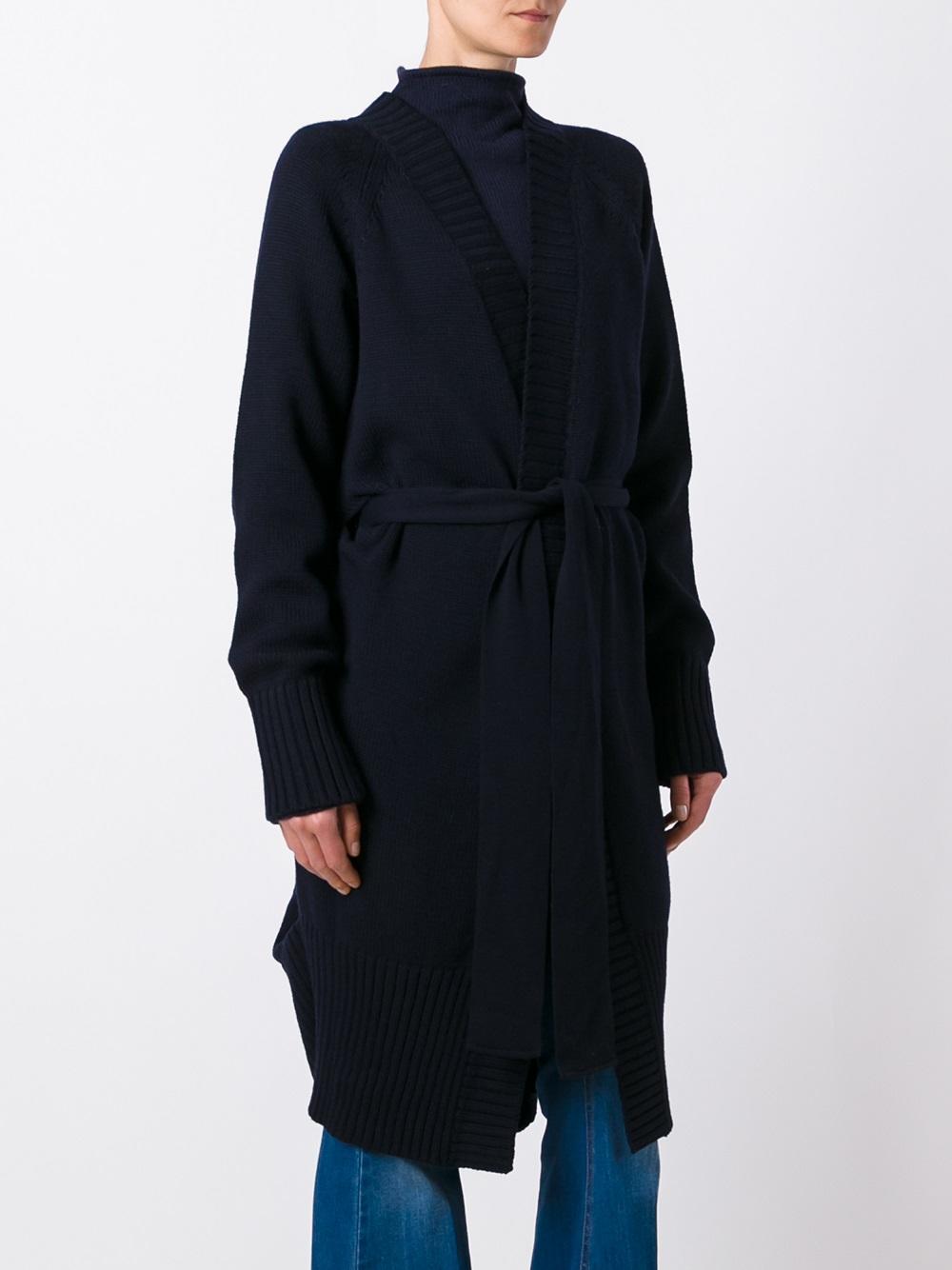 'M' belted cardi-coat