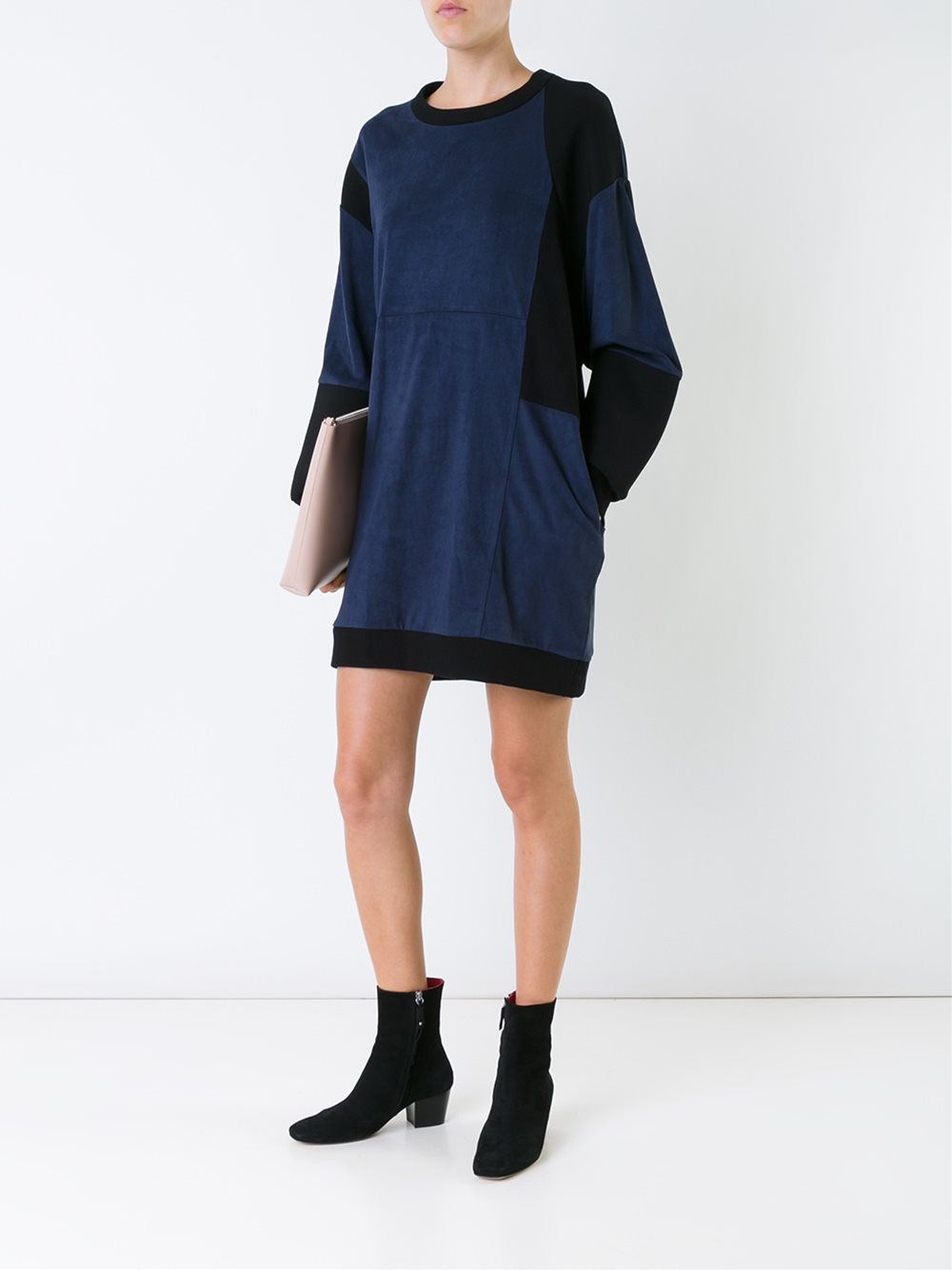 panelled sweatshirt dress