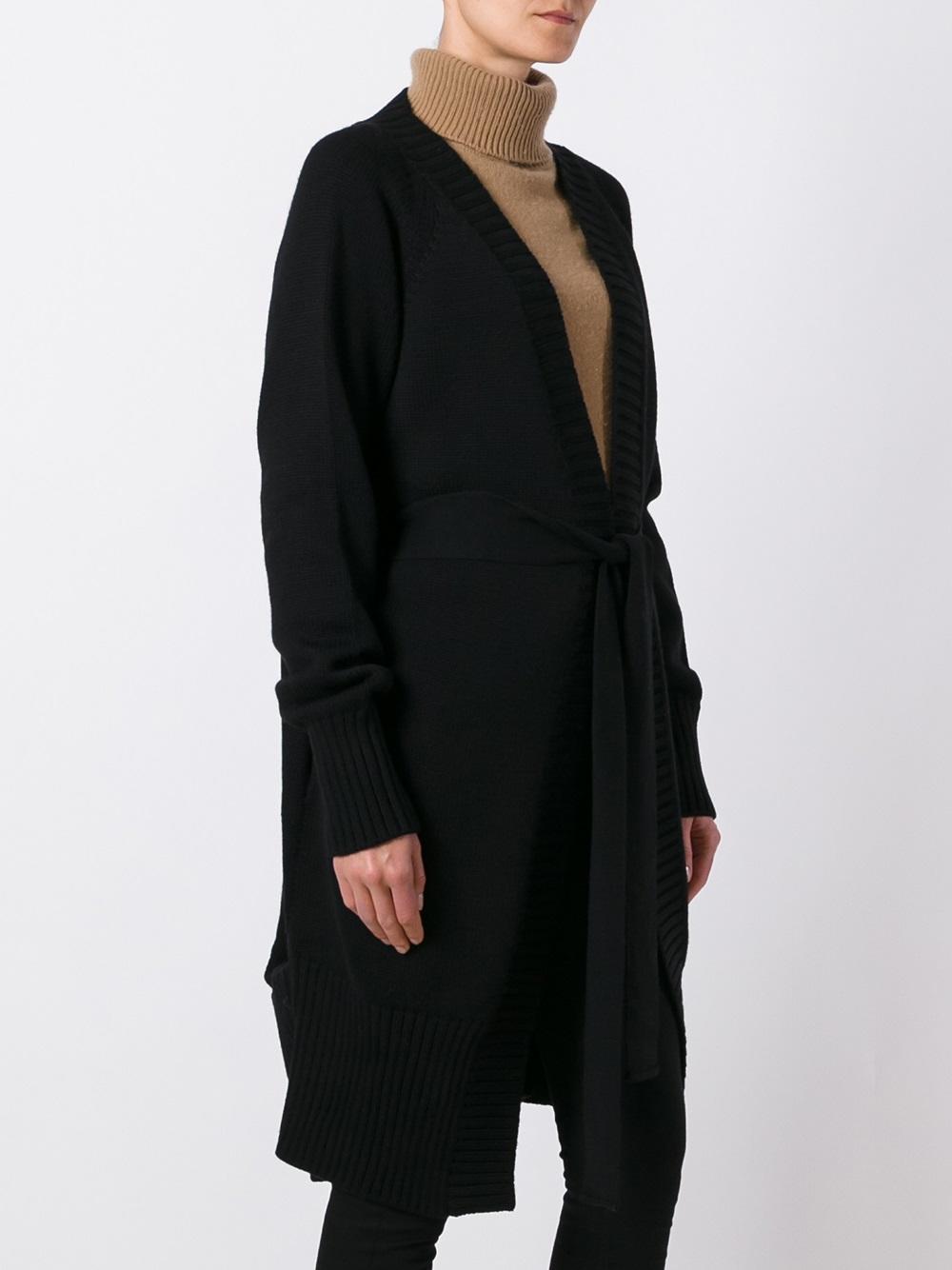 'M' belted cardi-coat