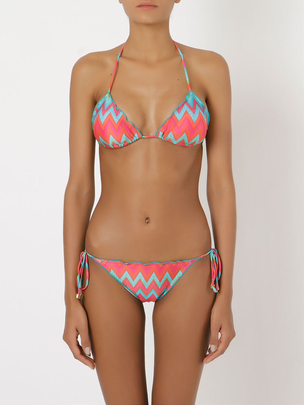 printed triangle bikini set