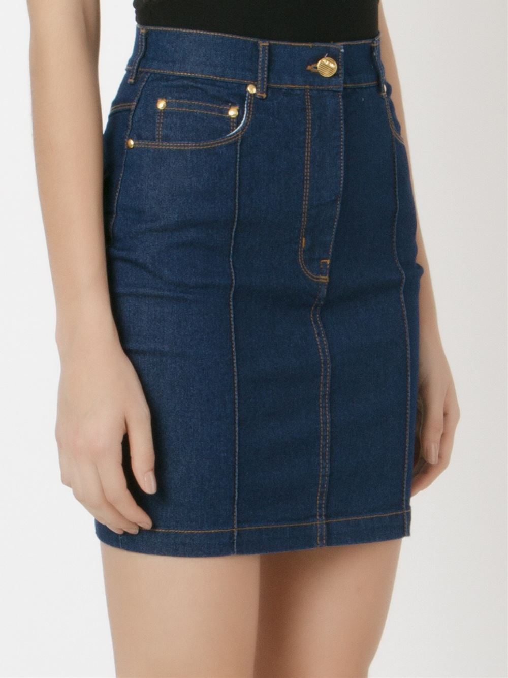high waisted denim skirt