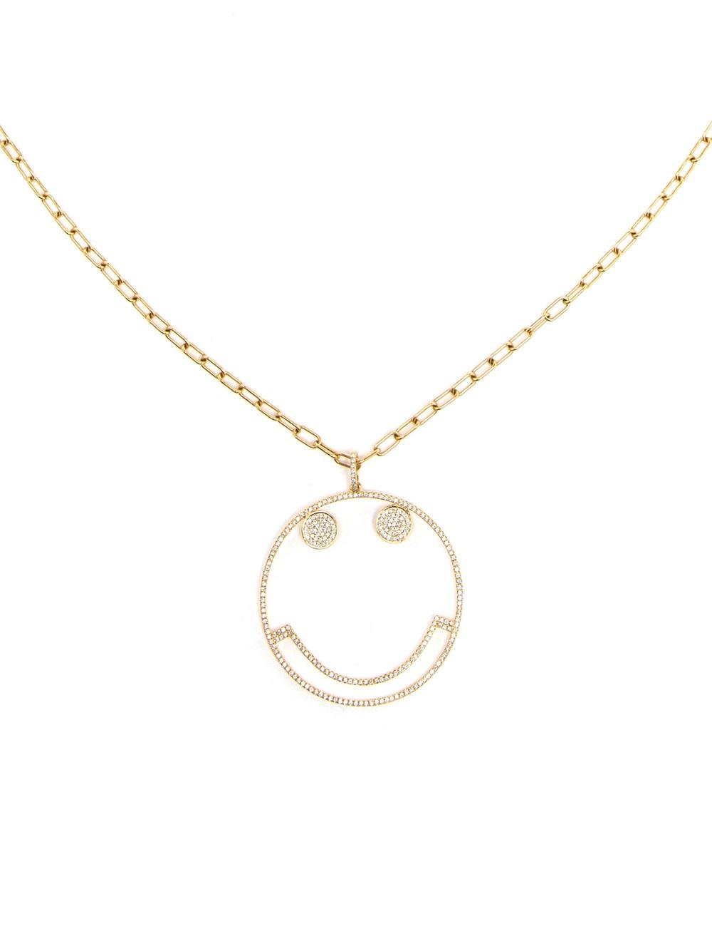 smiley diamond pendant necklace