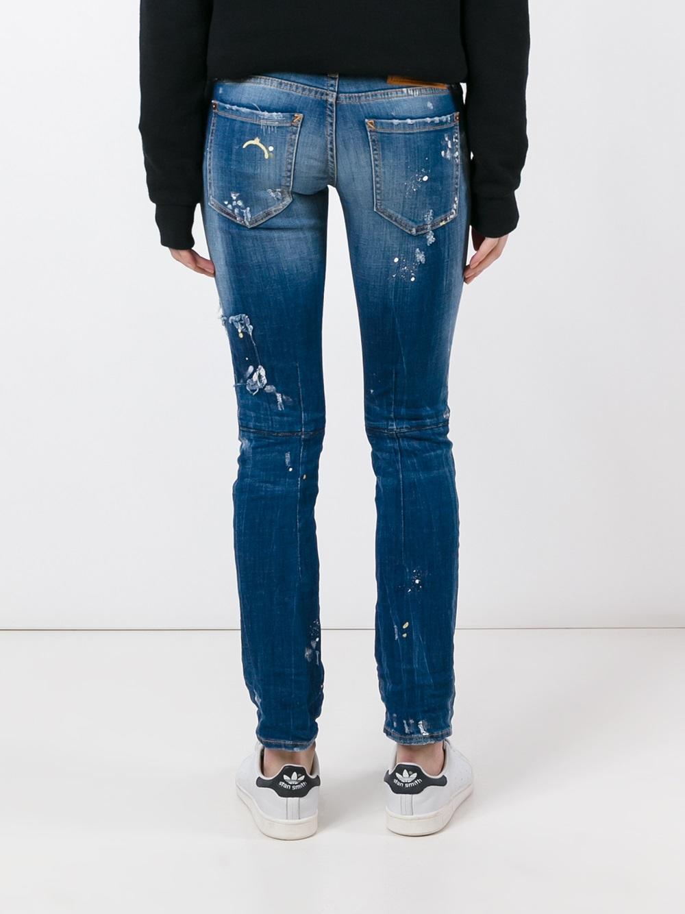 flare distressed stonewash jeans