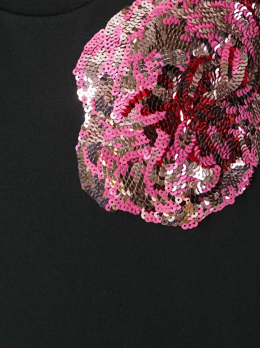 sequinned rose tank top