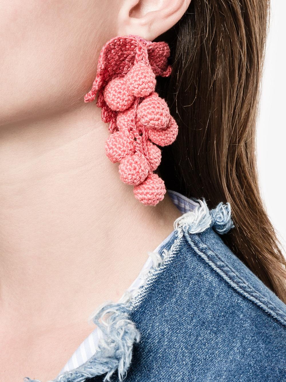 crochet grapes earring