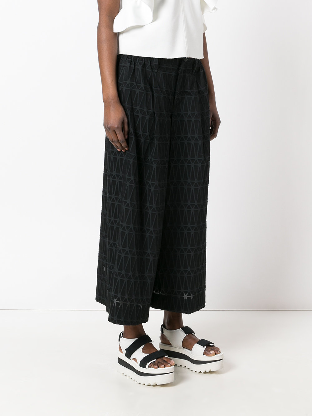 printed wide leg culottes