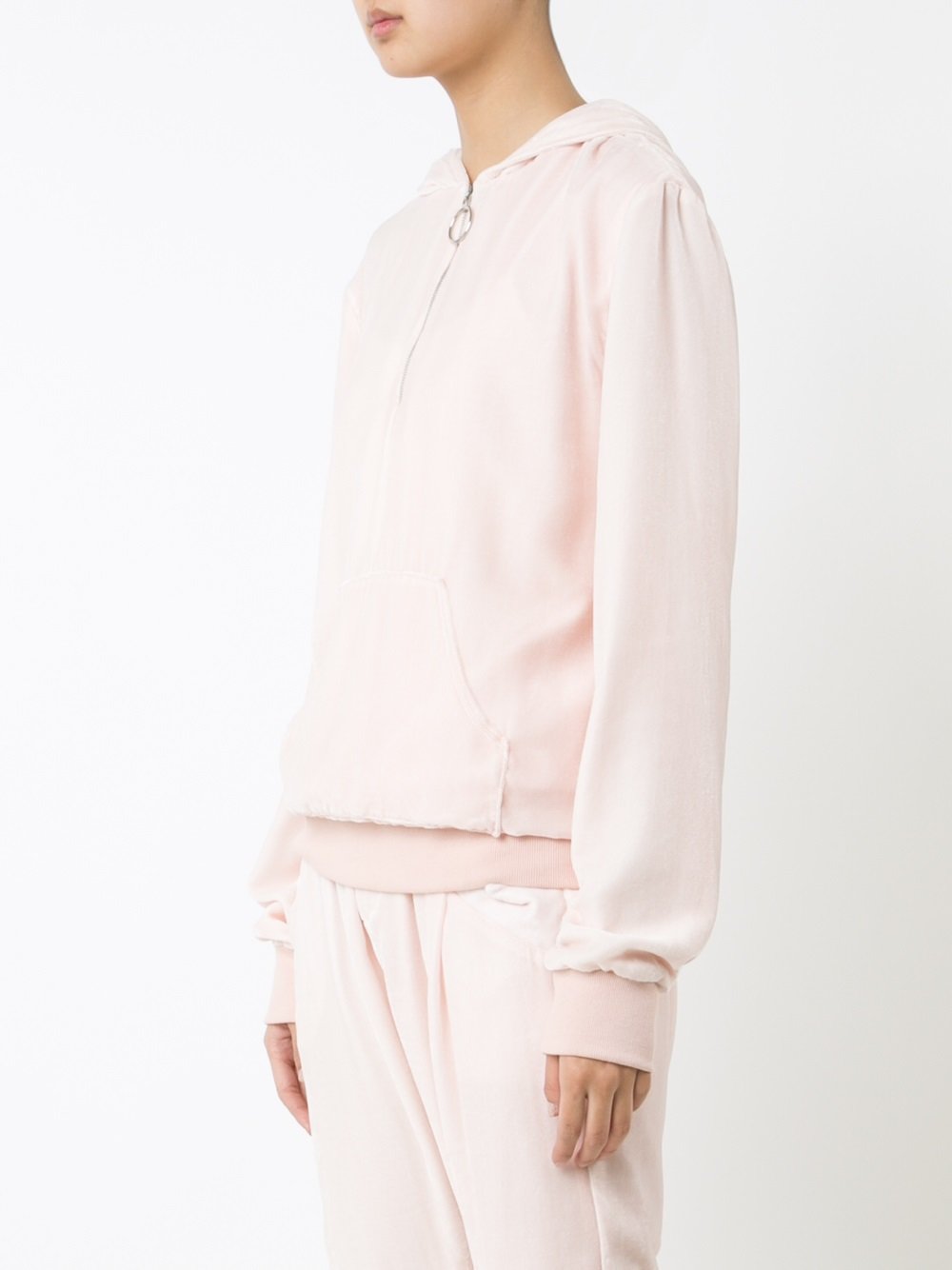 zipped neck hoodie 
