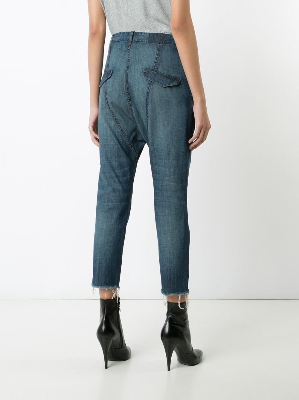 drop-crotch cropped jeans 