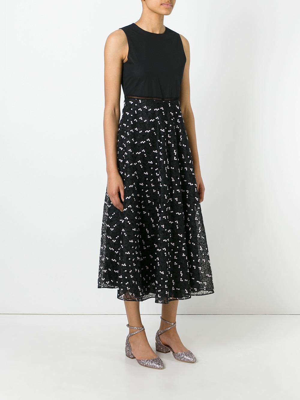 embellished sheer flared dress