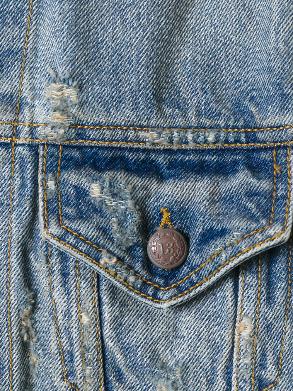 frayed shortsleeved denim jacket