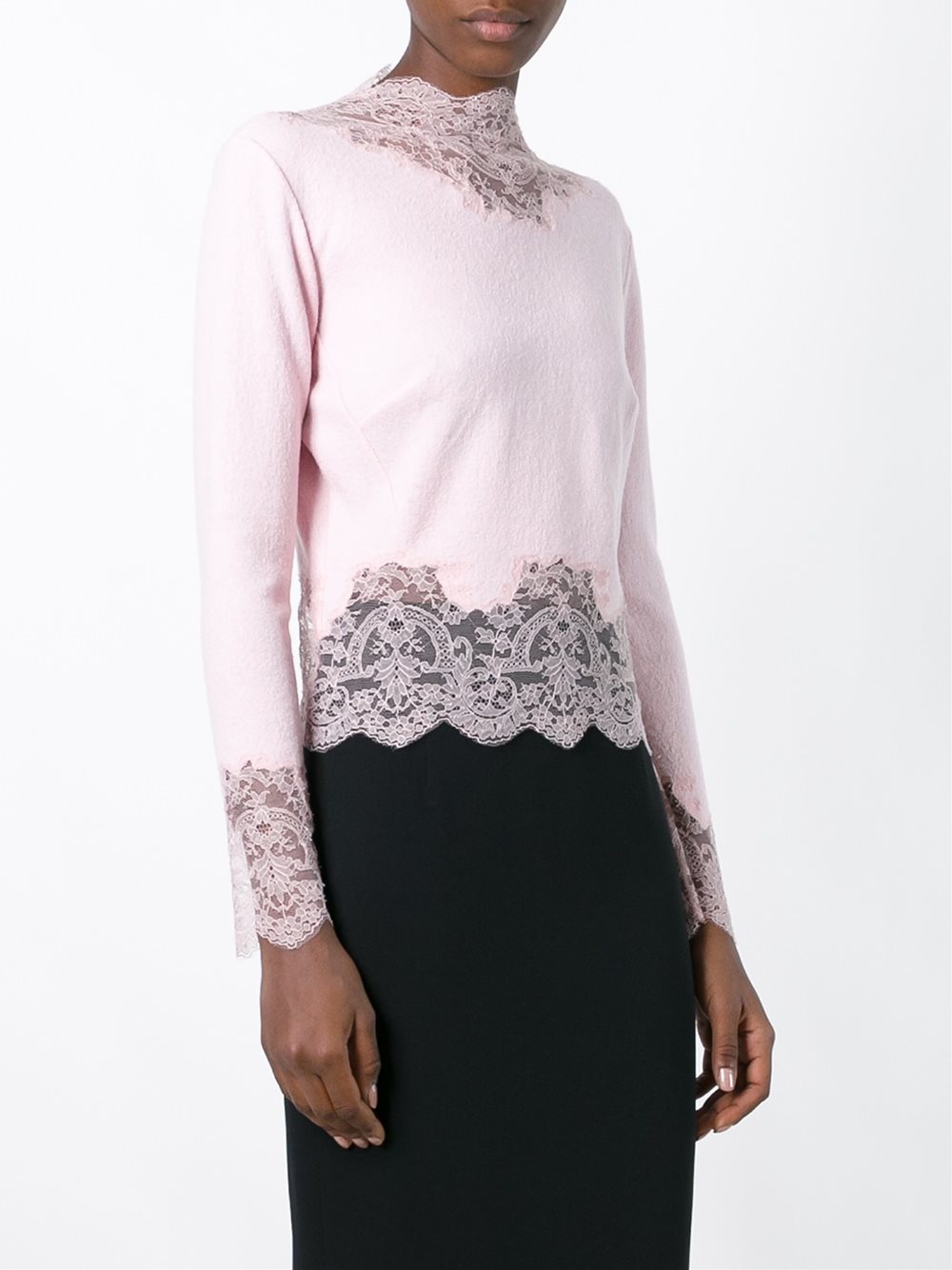 lace detail knit top