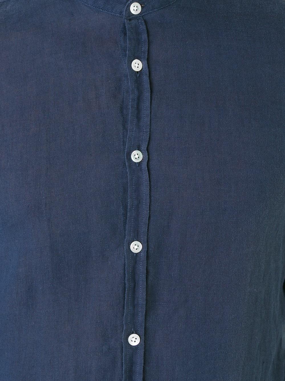 band collar shirt