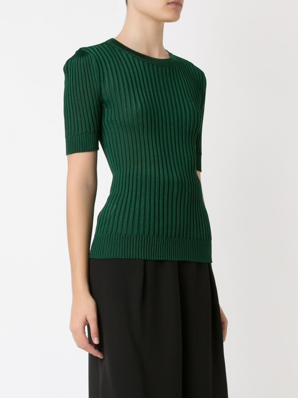 ribbed knit blouse