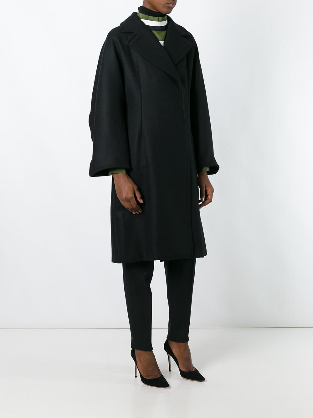 curved seam oversized coat