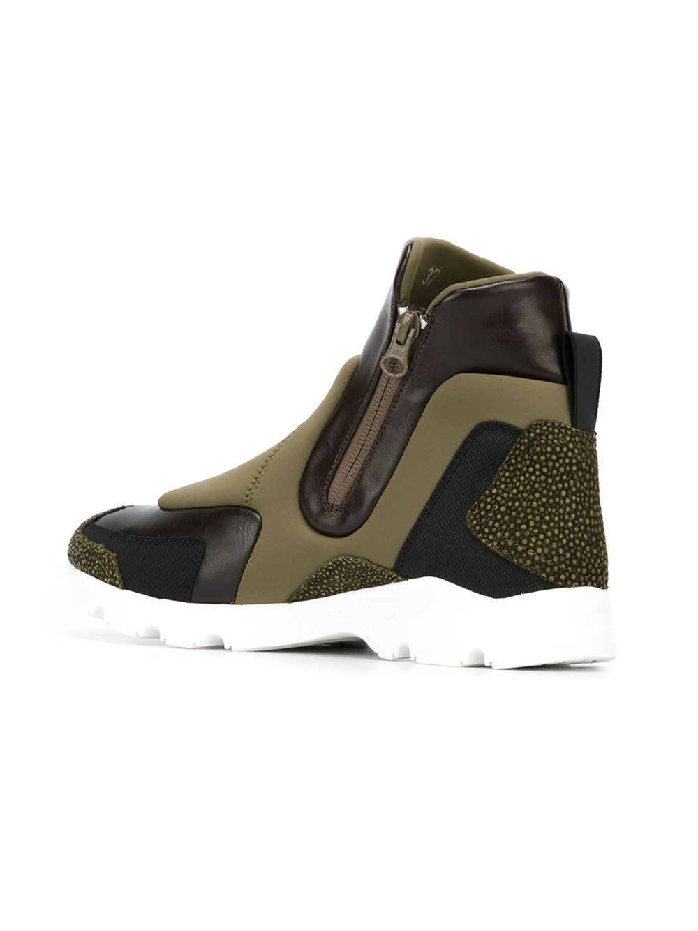 high-top panelled sneakers