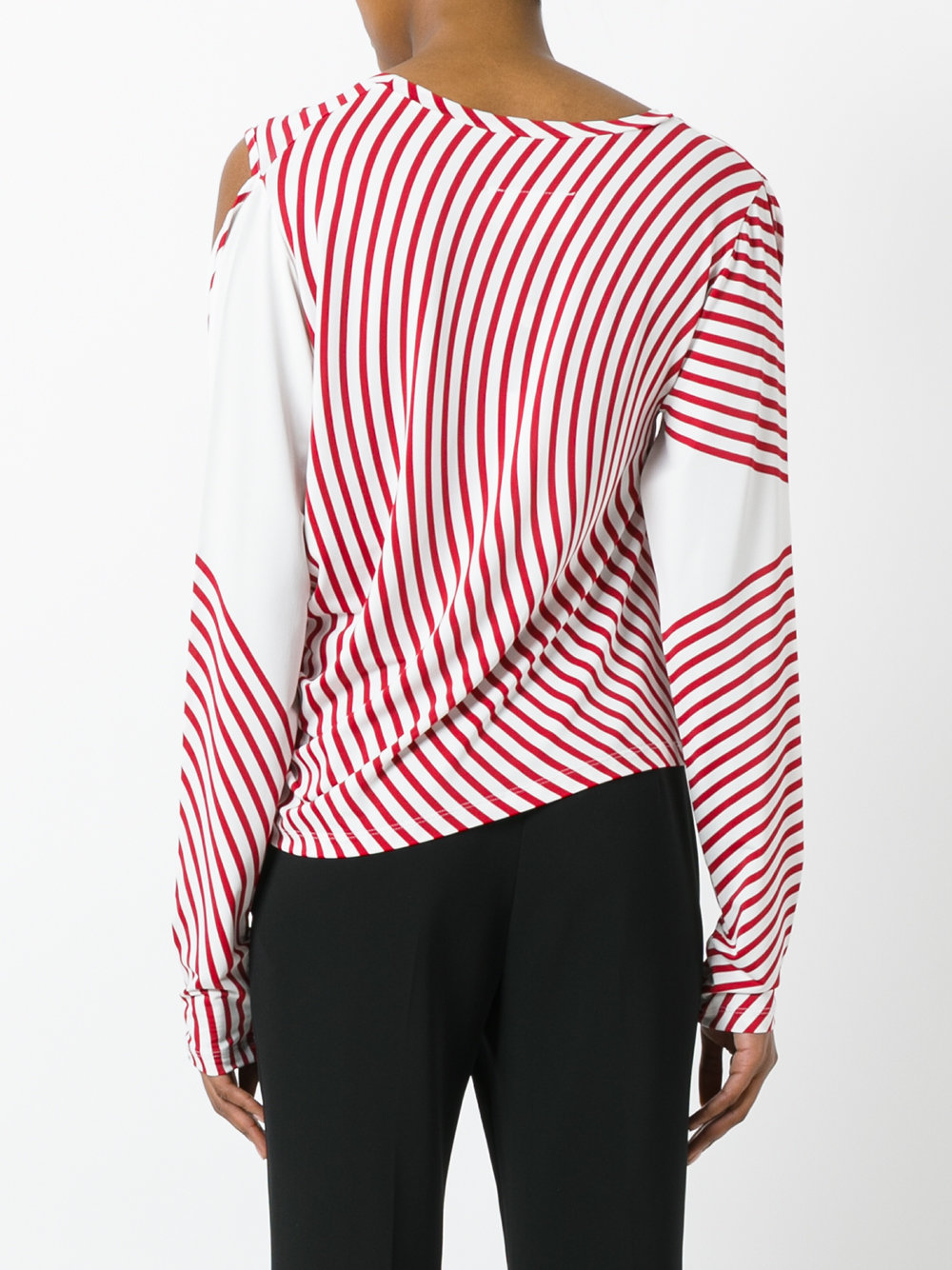 asymmetric striped sweater