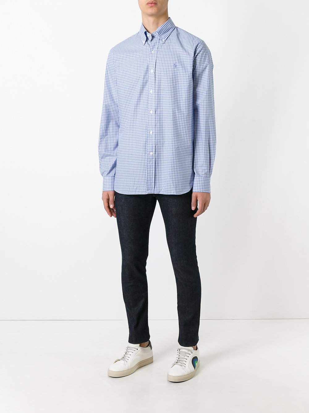 checked button-down shirt