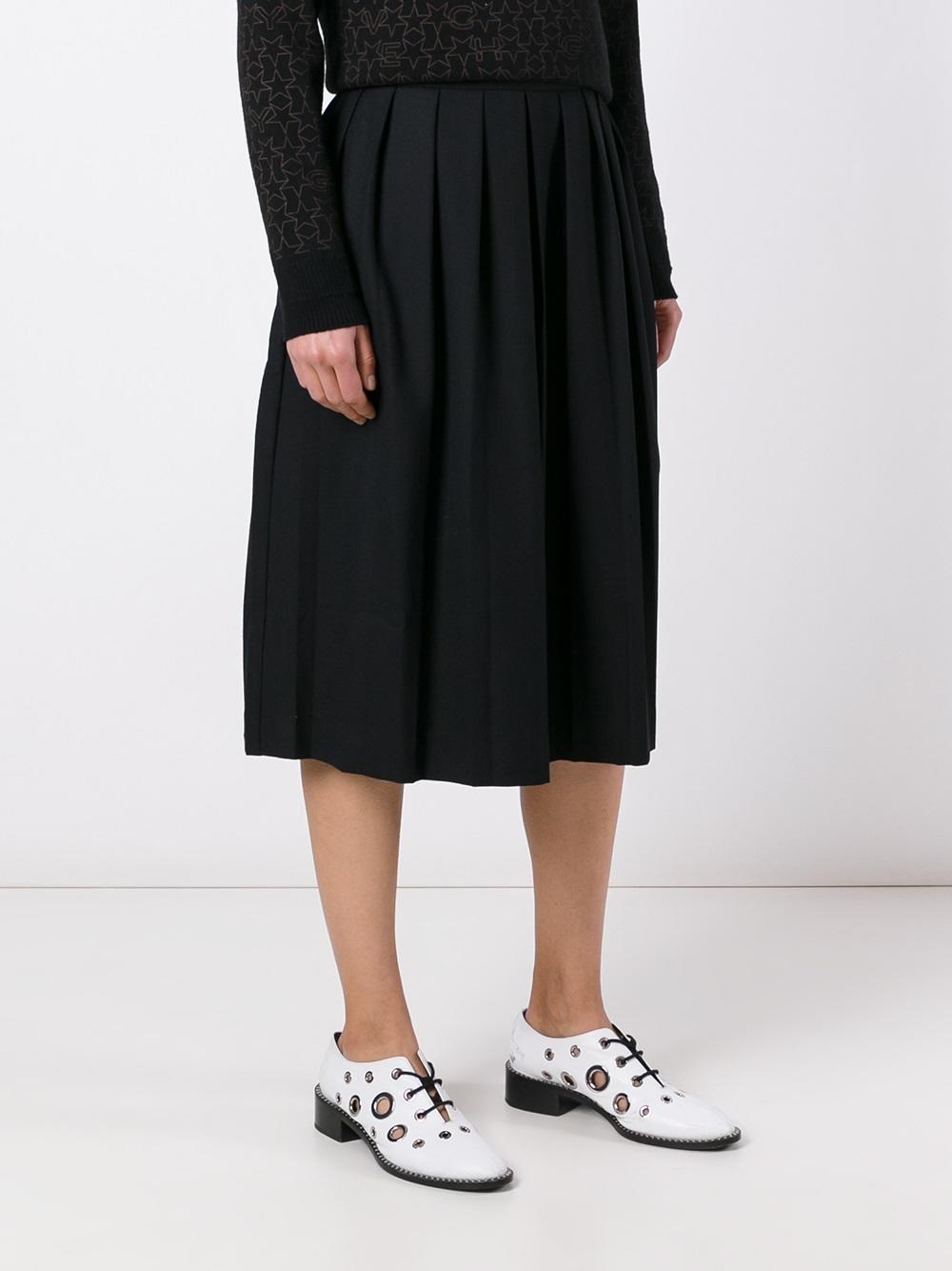 pleated midi skirt
