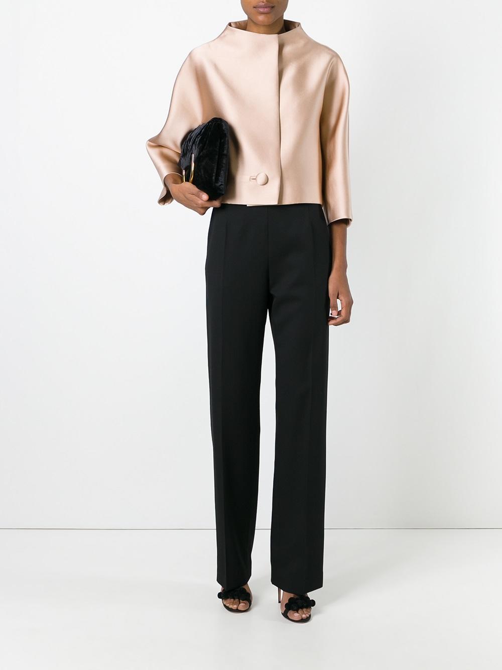 straight leg tailored trousers