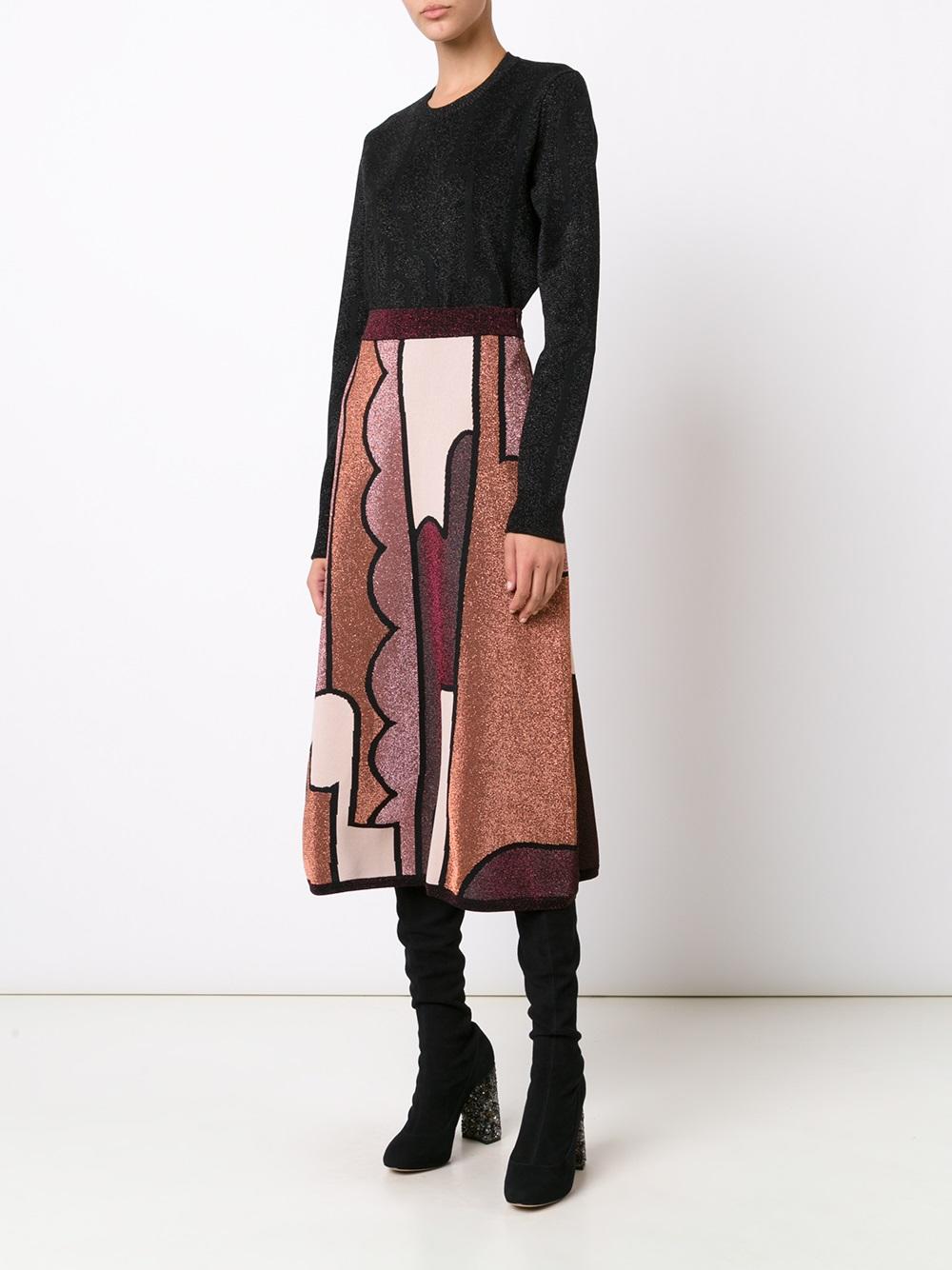 patchwork a-line skirt