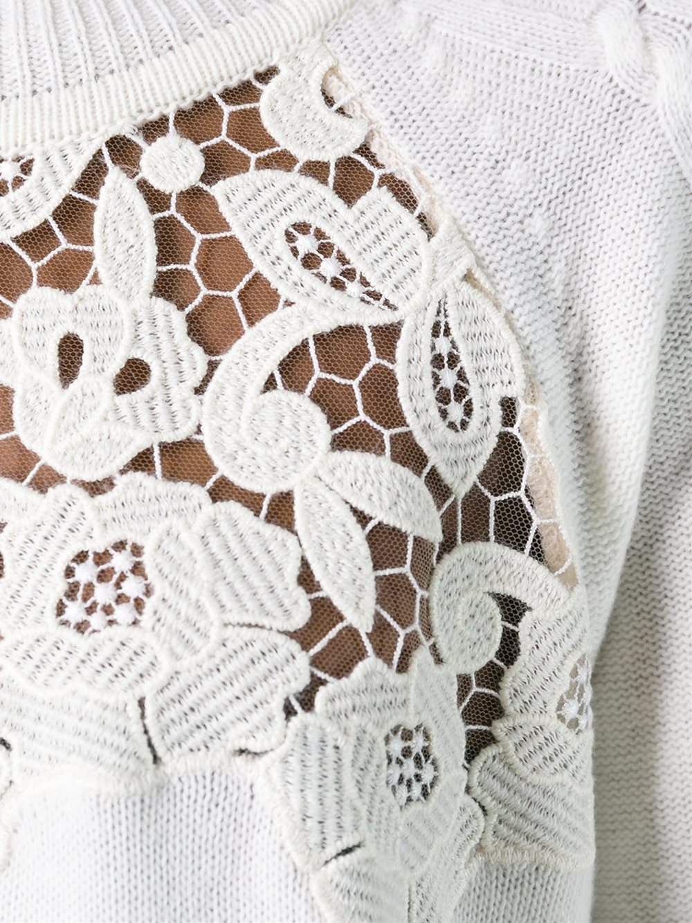lace panel pullover