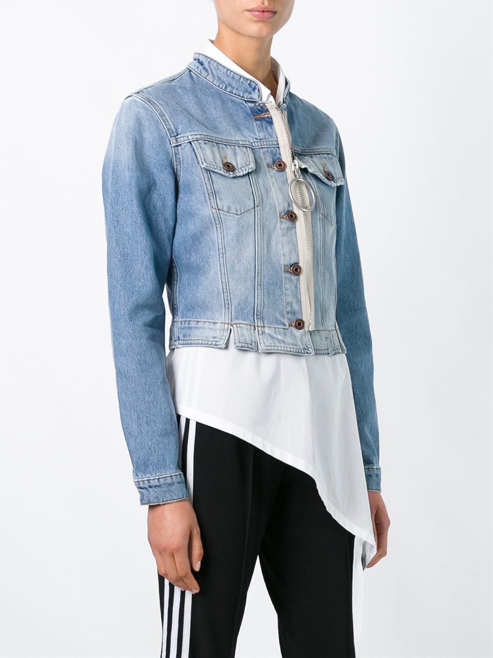 zipped denim jacket