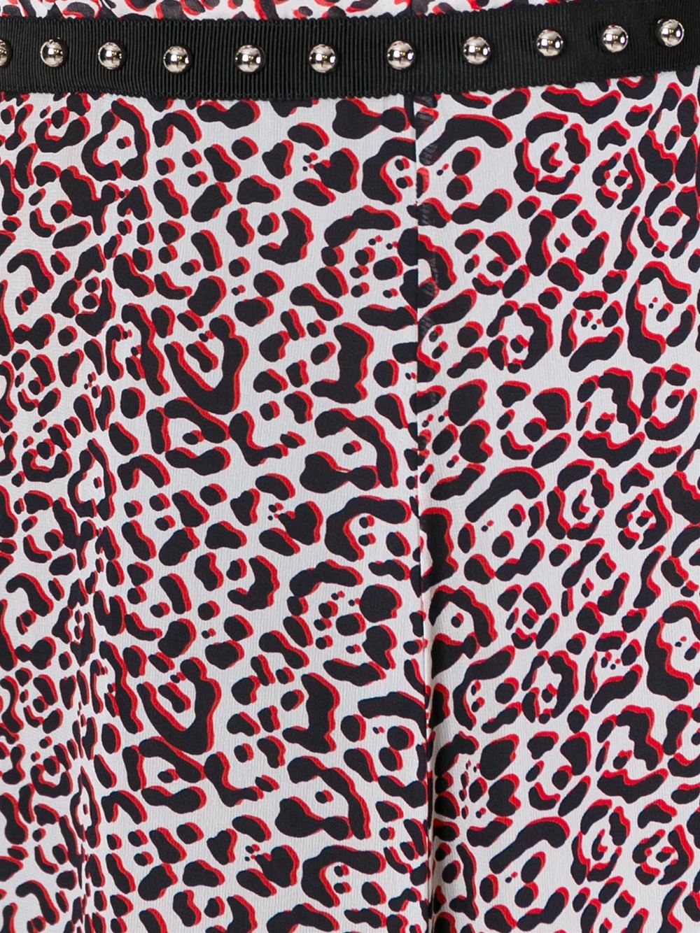 animal print contrast waist dress